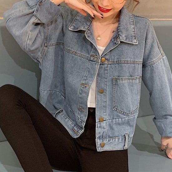 コート アウター ショート クロップ丈 ブルゾン ドロップショルダー デニム Gジャン ヴィンテージ風 切り替え 袖あり 長袖 ポケット付き アウター 羽織り 大人可愛い きれいめ シンプル lout コート アウター ショート クロップ丈 ブルゾン ドロップショルダー デニム Gジャン ヴィンテージ風 切り替え 袖あり 長袖 ポケット付き アウター 羽織り 大人可愛い きれいめ シンプル lout