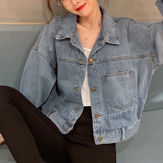コート アウター ショート クロップ丈 ブルゾン ドロップショルダー デニム Gジャン ヴィンテージ風 切り替え 袖あり 長袖 ポケット付き アウター 羽織り 大人可愛い きれいめ シンプル lout コート アウター ショート クロップ丈 ブルゾン ドロップショルダー デニム Gジャン ヴィンテージ風 切り替え 袖あり 長袖 ポケット付き アウター 羽織り 大人可愛い きれいめ シンプル lout