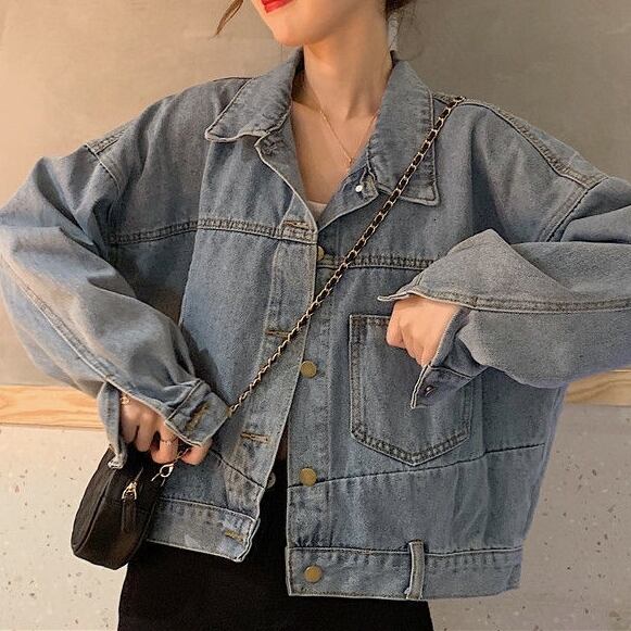 コート アウター ショート クロップ丈 ブルゾン ドロップショルダー デニム Gジャン ヴィンテージ風 切り替え 袖あり 長袖 ポケット付き アウター 羽織り 大人可愛い きれいめ シンプル lout コート アウター ショート クロップ丈 ブルゾン ドロップショルダー デニム Gジャン ヴィンテージ風 切り替え 袖あり 長袖 ポケット付き アウター 羽織り 大人可愛い きれいめ シンプル lout