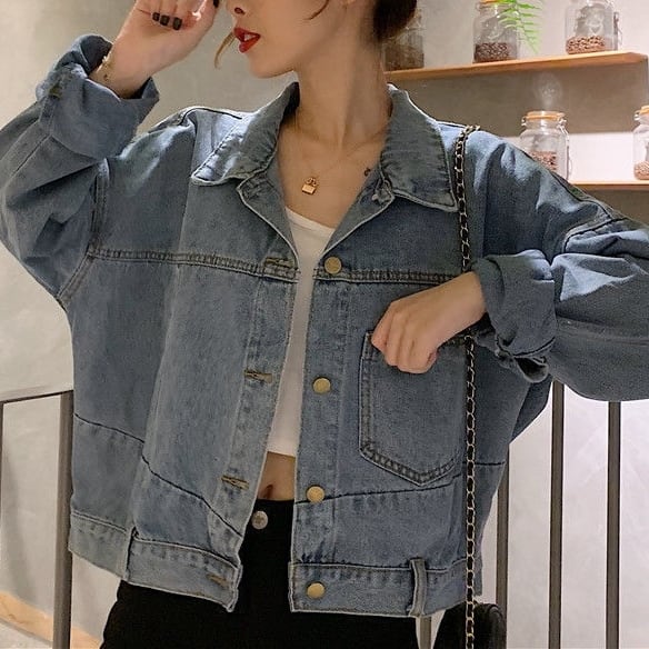 コート アウター ショート クロップ丈 ブルゾン ドロップショルダー デニム Gジャン ヴィンテージ風 切り替え 袖あり 長袖 ポケット付き アウター 羽織り 大人可愛い きれいめ シンプル lout コート アウター ショート クロップ丈 ブルゾン ドロップショルダー デニム Gジャン ヴィンテージ風 切り替え 袖あり 長袖 ポケット付き アウター 羽織り 大人可愛い きれいめ シンプル lout