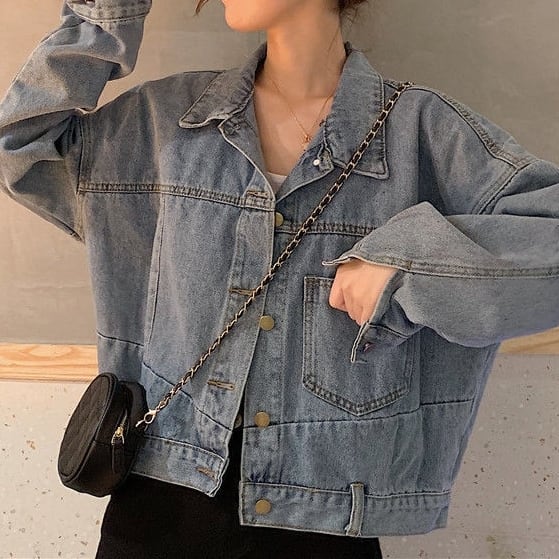 コート アウター ショート クロップ丈 ブルゾン ドロップショルダー デニム Gジャン ヴィンテージ風 切り替え 袖あり 長袖 ポケット付き アウター 羽織り 大人可愛い きれいめ シンプル lout コート アウター ショート クロップ丈 ブルゾン ドロップショルダー デニム Gジャン ヴィンテージ風 切り替え 袖あり 長袖 ポケット付き アウター 羽織り 大人可愛い きれいめ シンプル lout