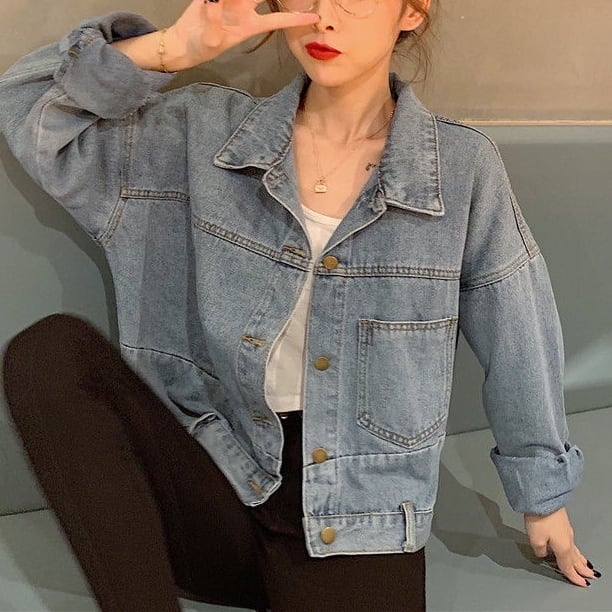 コート アウター ショート クロップ丈 ブルゾン ドロップショルダー デニム Gジャン ヴィンテージ風 切り替え 袖あり 長袖 ポケット付き アウター 羽織り 大人可愛い きれいめ シンプル lout コート アウター ショート クロップ丈 ブルゾン ドロップショルダー デニム Gジャン ヴィンテージ風 切り替え 袖あり 長袖 ポケット付き アウター 羽織り 大人可愛い きれいめ シンプル lout