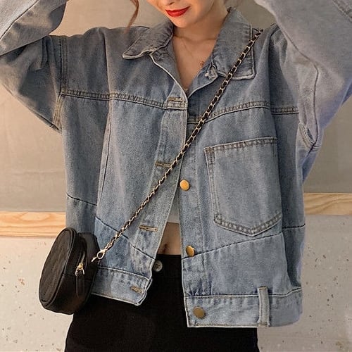 コート アウター ショート クロップ丈 ブルゾン ドロップショルダー デニム Gジャン ヴィンテージ風 切り替え 袖あり 長袖 ポケット付き アウター 羽織り 大人可愛い きれいめ シンプル lout コート アウター ショート クロップ丈 ブルゾン ドロップショルダー デニム Gジャン ヴィンテージ風 切り替え 袖あり 長袖 ポケット付き アウター 羽織り 大人可愛い きれいめ シンプル lout