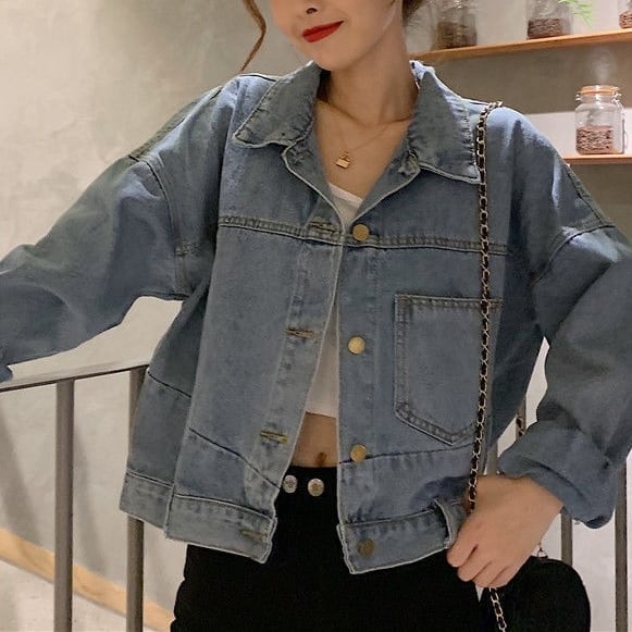 コート アウター ショート クロップ丈 ブルゾン ドロップショルダー デニム Gジャン ヴィンテージ風 切り替え 袖あり 長袖 ポケット付き アウター 羽織り 大人可愛い きれいめ シンプル lout コート アウター ショート クロップ丈 ブルゾン ドロップショルダー デニム Gジャン ヴィンテージ風 切り替え 袖あり 長袖 ポケット付き アウター 羽織り 大人可愛い きれいめ シンプル lout