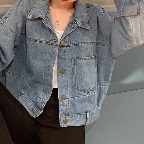 コート アウター ショート クロップ丈 ブルゾン ドロップショルダー デニム Gジャン ヴィンテージ風 切り替え 袖あり 長袖 ポケット付き アウター 羽織り 大人可愛い きれいめ シンプル lout コート アウター ショート クロップ丈 ブルゾン ドロップショルダー デニム Gジャン ヴィンテージ風 切り替え 袖あり 長袖 ポケット付き アウター 羽織り 大人可愛い きれいめ シンプル lout