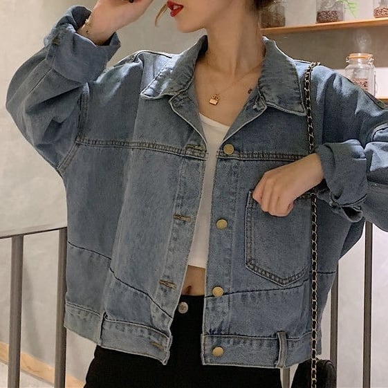 コート アウター ショート クロップ丈 ブルゾン ドロップショルダー デニム Gジャン ヴィンテージ風 切り替え 袖あり 長袖 ポケット付き アウター 羽織り 大人可愛い きれいめ シンプル lout コート アウター ショート クロップ丈 ブルゾン ドロップショルダー デニム Gジャン ヴィンテージ風 切り替え 袖あり 長袖 ポケット付き アウター 羽織り 大人可愛い きれいめ シンプル lout