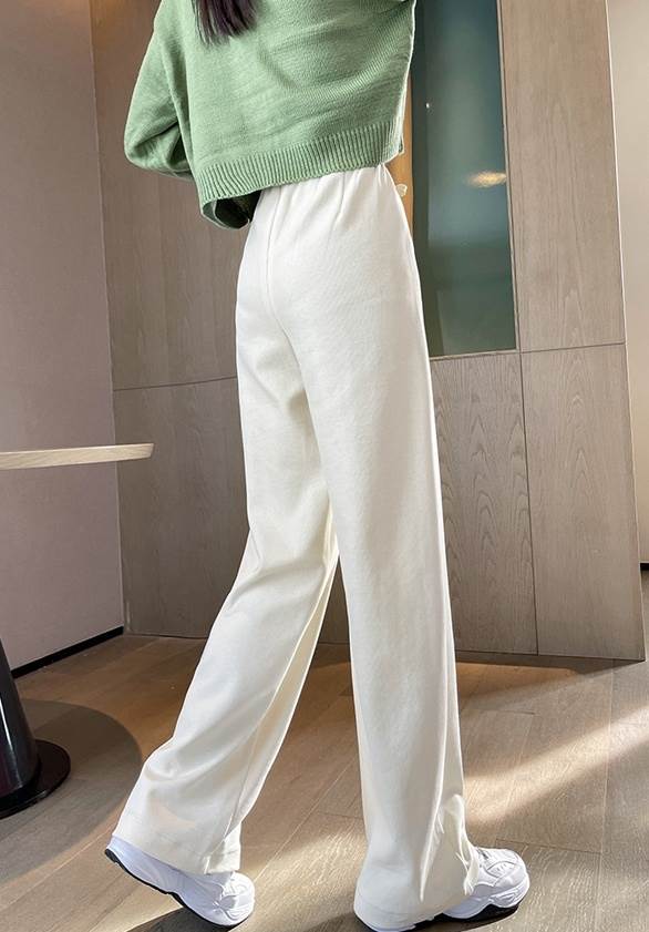 ボトムス パンツ 4色 ストレートパンツ レディース 個性的 ロング丈 ハイウエスト 無地 黒 白 茶色 ピンク S M L XL 2XL 大人可愛い シンプル カジュアル ラフ 存在感 無地 春 秋