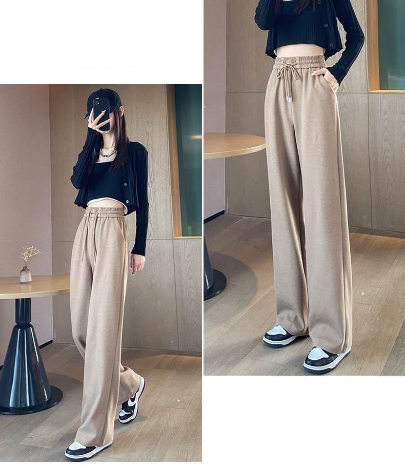 ボトムス パンツ 4色 ストレートパンツ レディース 個性的 ロング丈 ハイウエスト 無地 黒 白 茶色 ピンク S M L XL 2XL 大人可愛い シンプル カジュアル ラフ 存在感 無地 春 秋