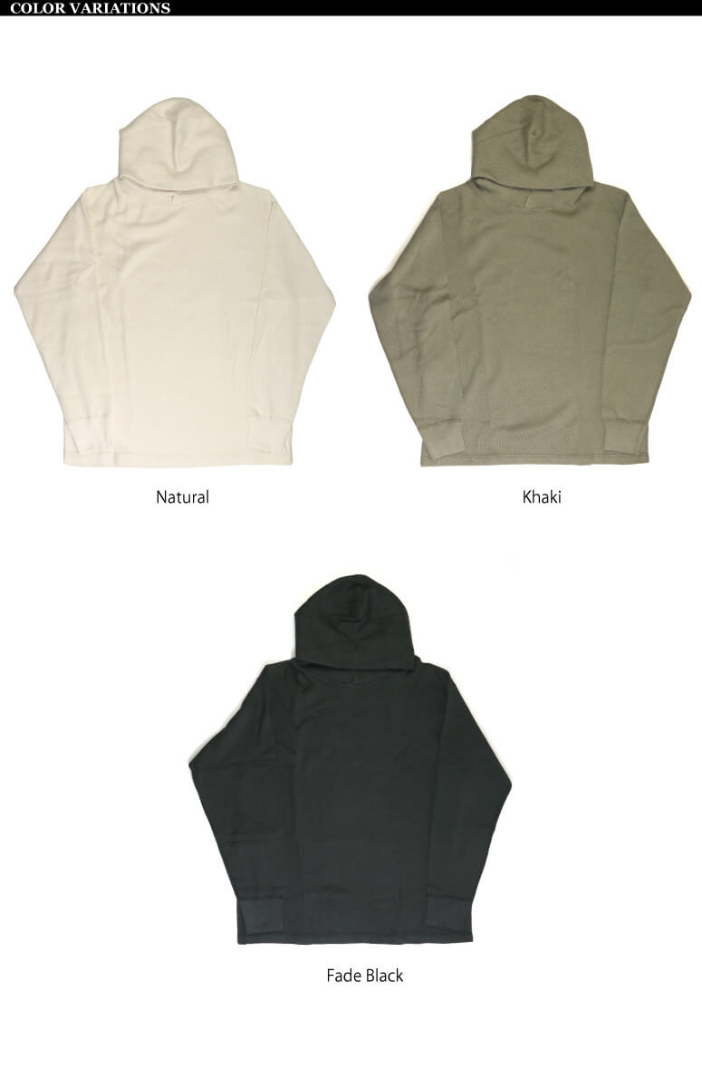 Healthknit(ヘルスニット) ロングスリーブ ハニカム ワッフル フーディ Tシャツ パーカー ヘビーウエイト ワッフル素材 メンズ レディース