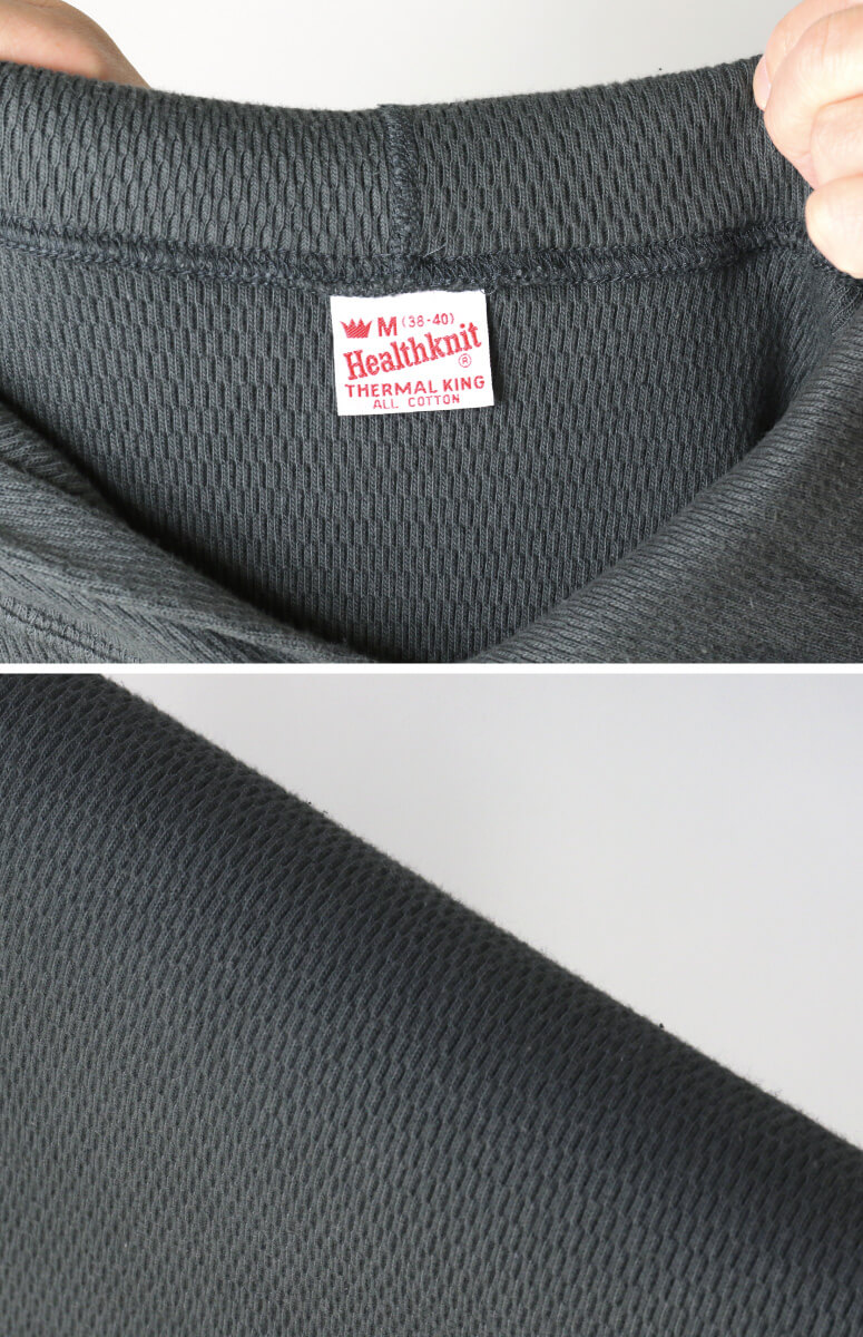 Healthknit(ヘルスニット) ロングスリーブ ハニカム ワッフル フーディ Tシャツ パーカー ヘビーウエイト ワッフル素材 メンズ レディース