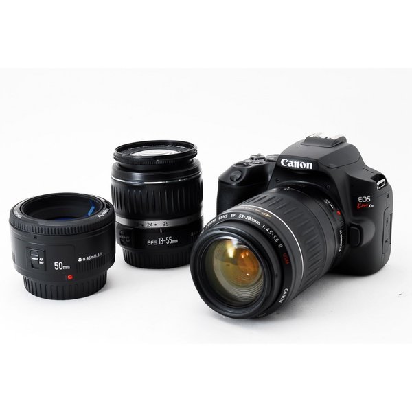 【未使用に近い】Canon EOS Kiss X10 SDカード、ポーチ付き EOS Kiss キヤノン CANON X10 ダブルズームキット ブラック