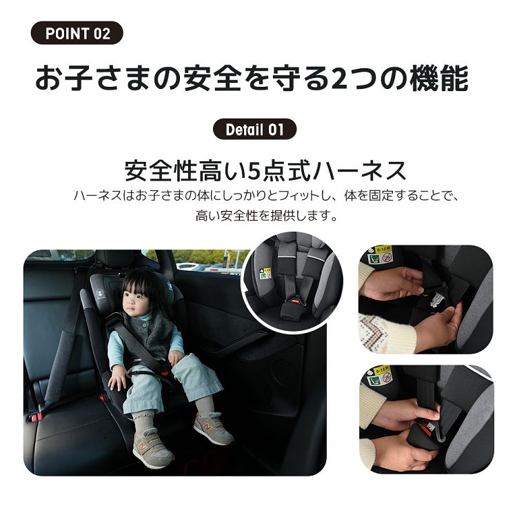 新安全基準R129適合 チャイルドシート ISOFIX 生後15ヶ月～12歳頃 76～150cm