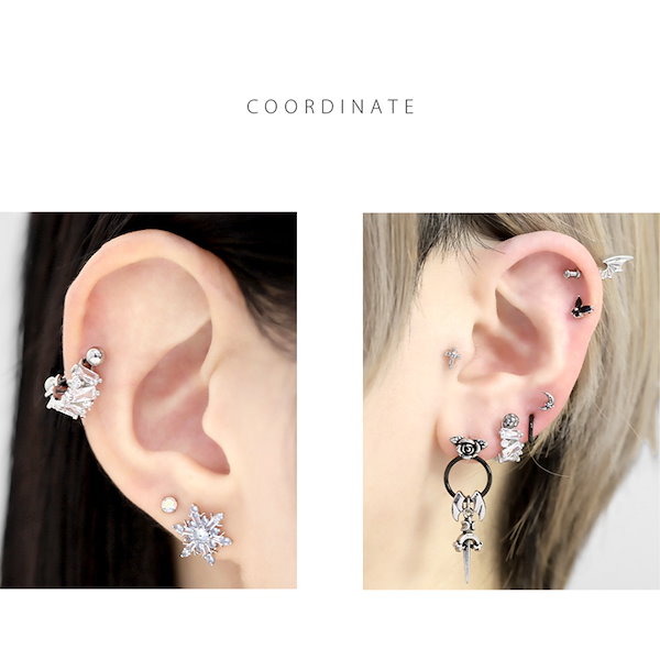 Qoo10] RIN 軟骨ピアス 18G 16G 14G シー