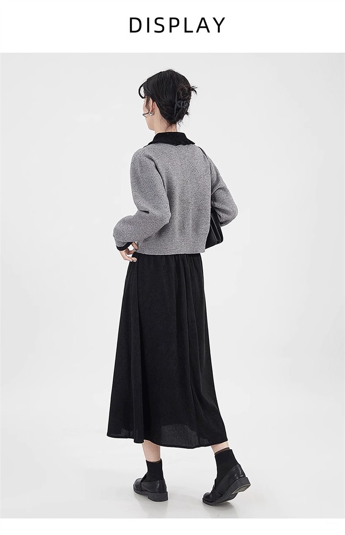 襟付き ニット カーディガン レディース トップス 長袖 ショート丈 S M L ニットセーター セーター バイカラー 秋 冬 ニットシャツ 前開き グレー シンプル ゆったり きれいめ OL あった 襟付き ニット カーディガン レディース トップス 長袖 ショート丈 S M L ニットセーター セーター バイカラー 秋 冬 ニットシャツ 前開き グレー シンプル ゆったり きれいめ OL あった