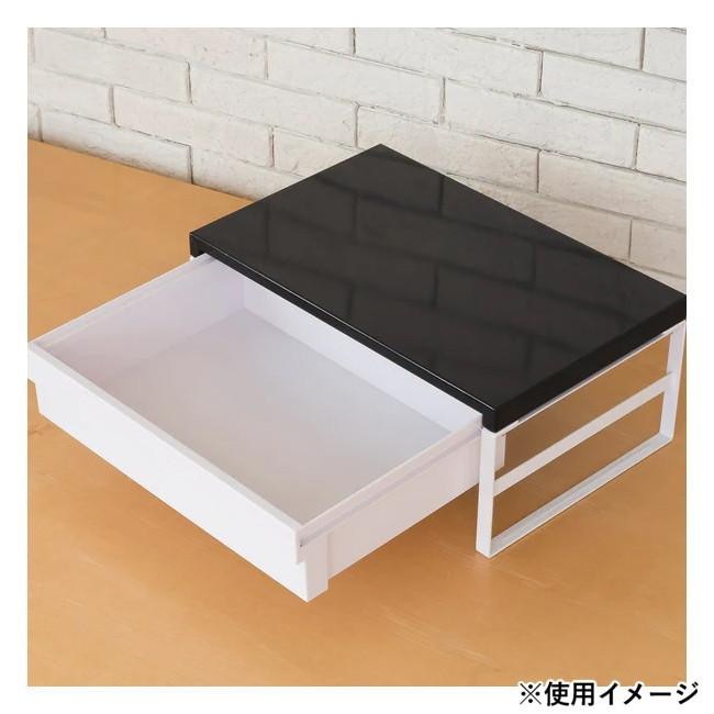 LIHIT LAB.(リヒトラブ) 机上台 幅390mm 引出し付ハイタイプ 黒 A-7342-24 LIHIT LAB.(リヒトラブ) 机上台 幅390mm 引出し付ハイタイプ 黒 A-7342-24