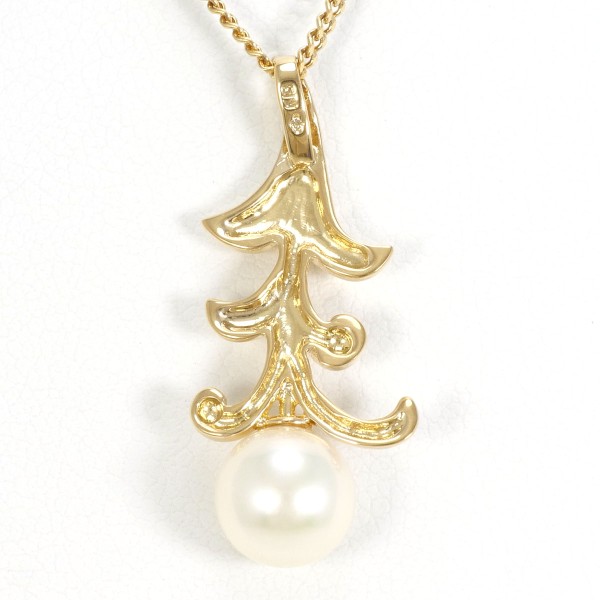 K18 18金 YG イエローゴールド ネックレス パール(真珠) 約40cm ジュエリー 中古 K18 18金 YG イエローゴールド ネックレス パール(真珠) 約40cm ジュエリー 中古