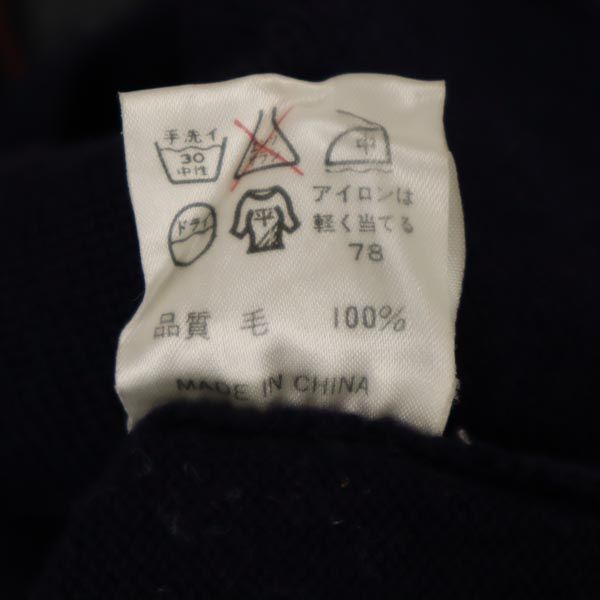 ウール 長袖 ニットカーディガン 48 ネイビー系 レディース ウール 長袖 ニットカーディガン 48 ネイビー系 レディース