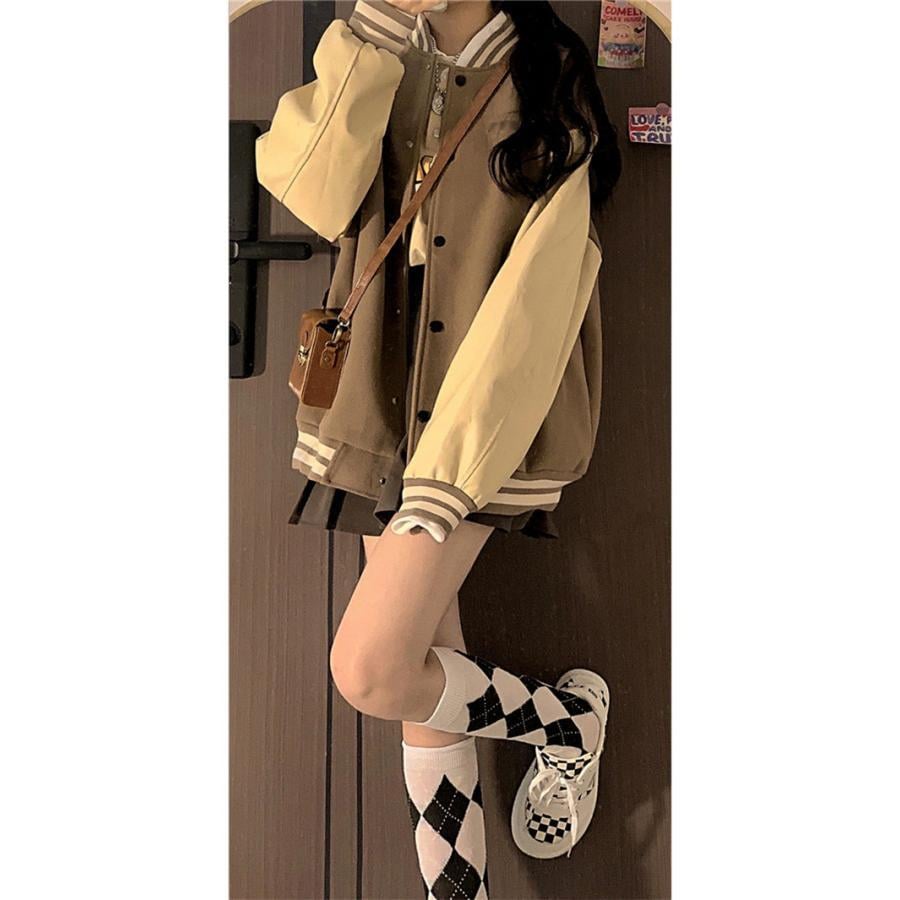 作韓レディーススタジャン野球服スタジアムジャンパージャケットジャンパーブルゾンカジュアル大きいサイズ学生通勤 作韓レディーススタジャン野球服スタジアムジャンパージャケットジャンパーブルゾンカジュアル大きいサイズ学生通勤