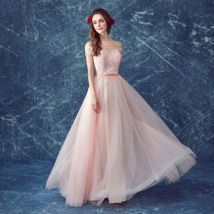 好きに ロングドレス ピンク カラードレス 安い カクテルドレス ウエディングドレス 花嫁 パーティードレス 結婚式 コンサート イブニングドレス  サッシュベルト ドレス