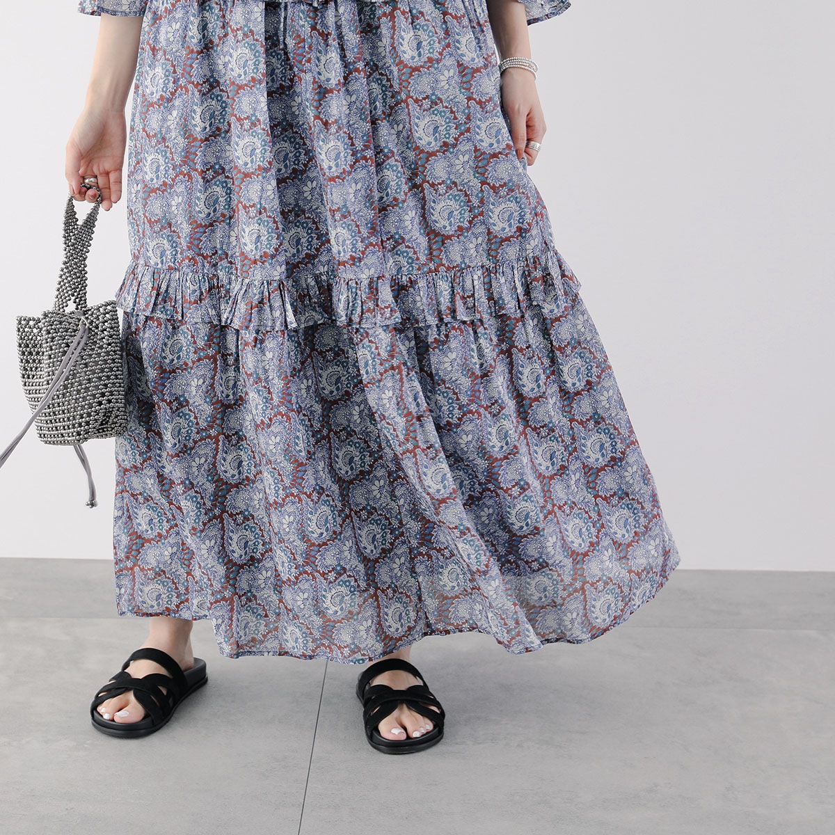ne Quittez pas ヌキテパ ワンピース Cotton Organza Paisley Dance Frill Dress 010452WG3 レディース ペイズリー フリル ロング丈 ドレ ne Quittez pas ヌキテパ ワンピース Cotton Organza Paisley Dance Frill Dress 010452WG3 レディース ペイズリー フリル ロング丈 ドレ