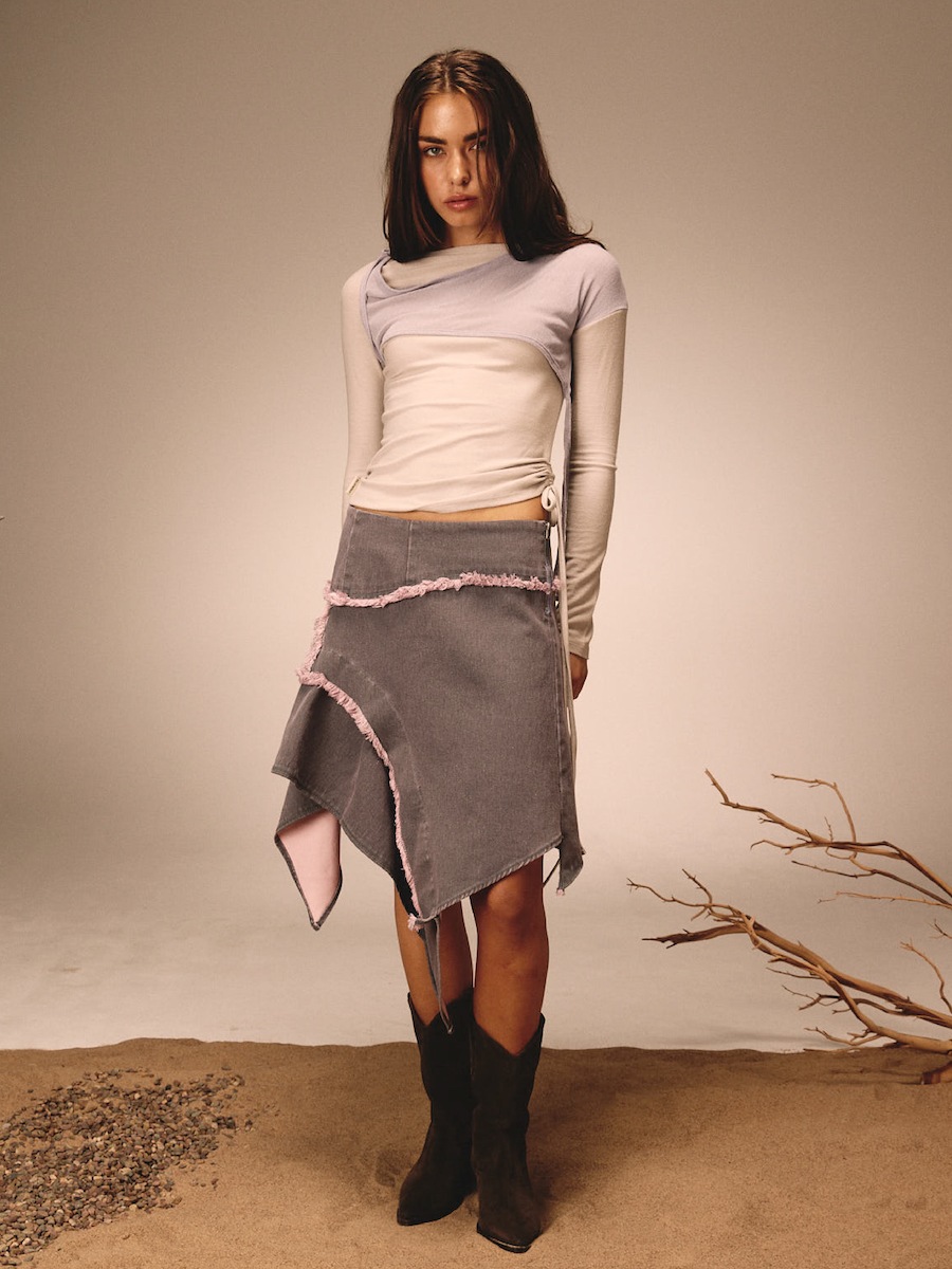 【GLOWNY】 BONES GRUNGY DENIM SKIRT : 3COLOR 【GLOWNY】 BONES GRUNGY DENIM SKIRT : 3COLOR