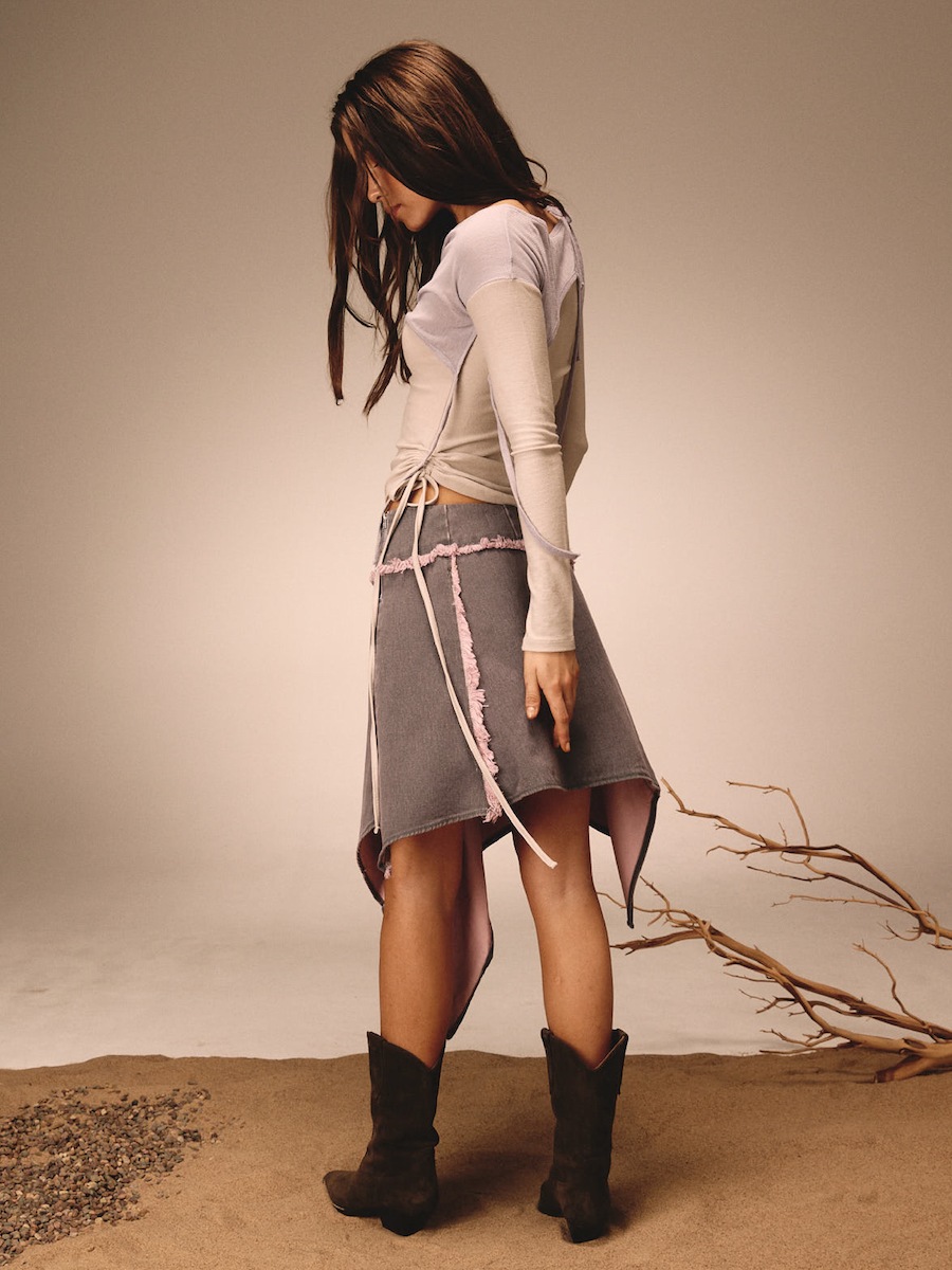 【GLOWNY】 BONES GRUNGY DENIM SKIRT : 3COLOR 【GLOWNY】 BONES GRUNGY DENIM SKIRT : 3COLOR