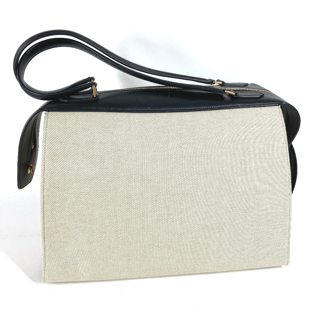 ショルダーバッグ スモール リング カバン 肩掛け トートバッグ レザー/キャンバス アイボリー系