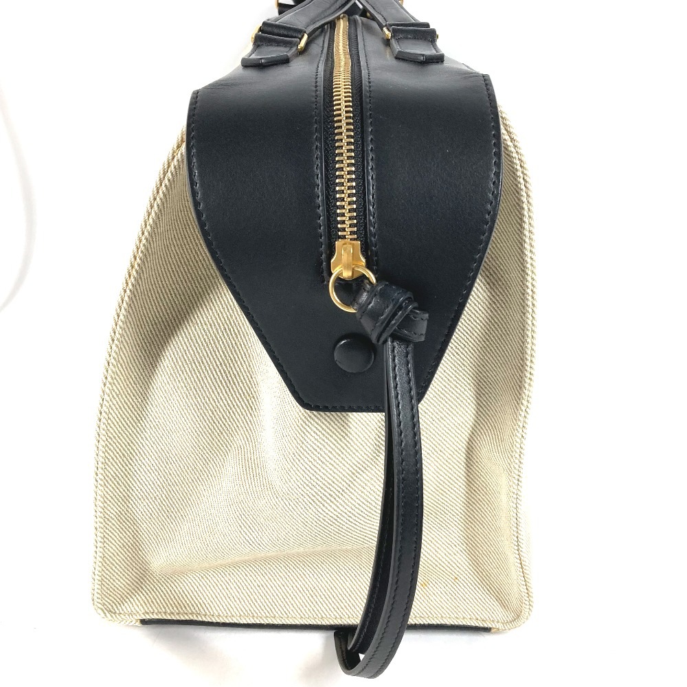 ショルダーバッグ スモール リング カバン 肩掛け トートバッグ レザー/キャンバス アイボリー系