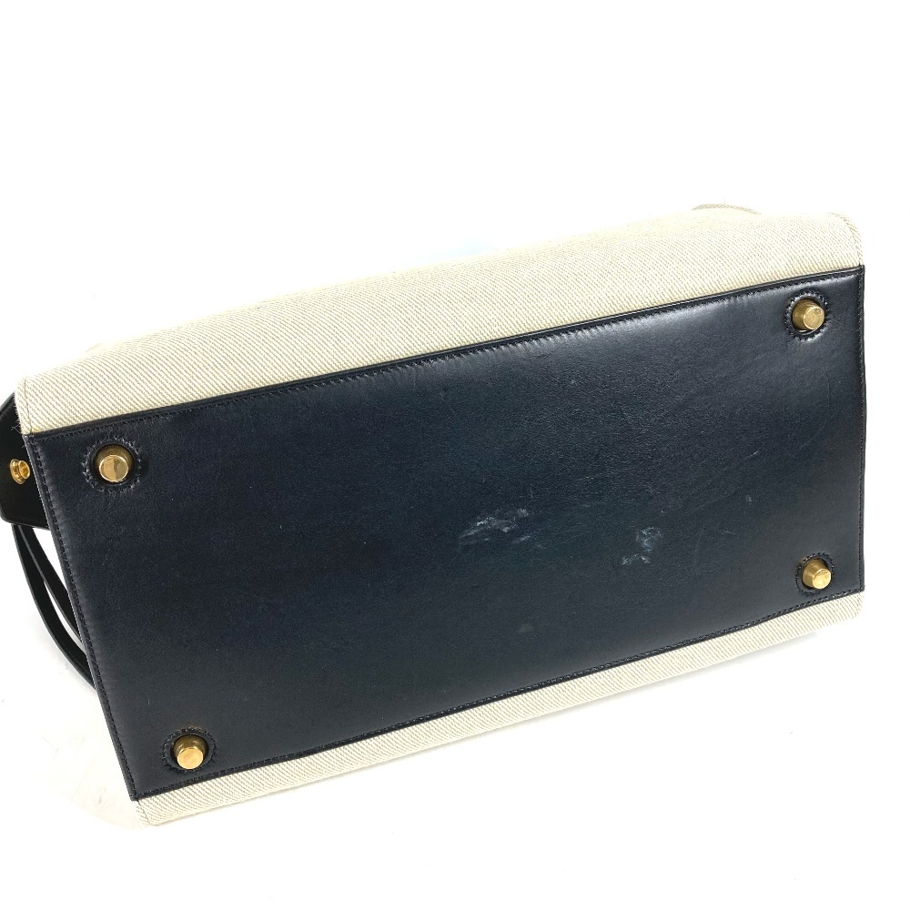 ショルダーバッグ スモール リング カバン 肩掛け トートバッグ レザー/キャンバス アイボリー系