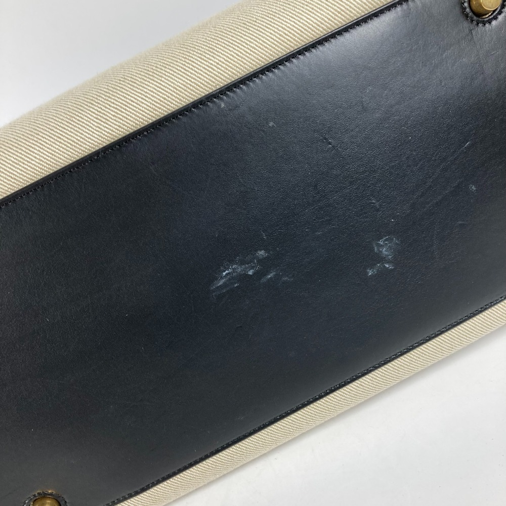 ショルダーバッグ スモール リング カバン 肩掛け トートバッグ レザー/キャンバス アイボリー系