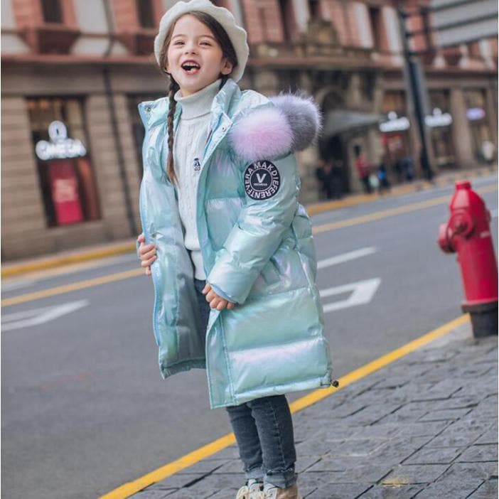 【急速出荷】超人気 ダウンコート 子供服 女の子 ダウンジャケット キッズ　 ラクーンファー ダウンコート フード付き 通学 キッズ服 防寒 秋冬 ジュニア アウター