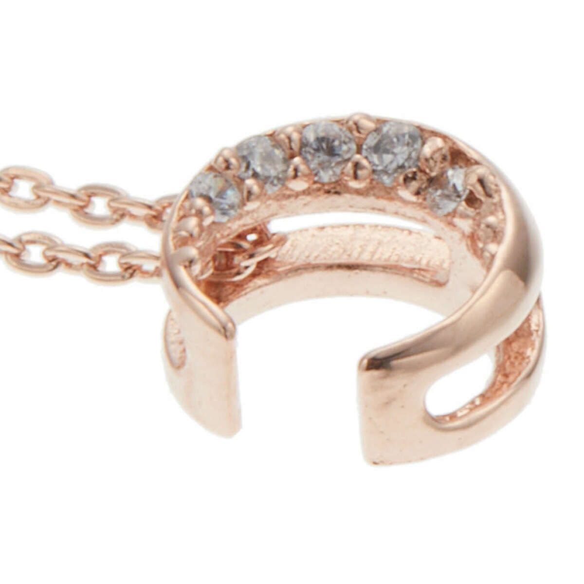 ネックレス レディース シルバー925製 キュービックジルコニア 三日月 ムーン