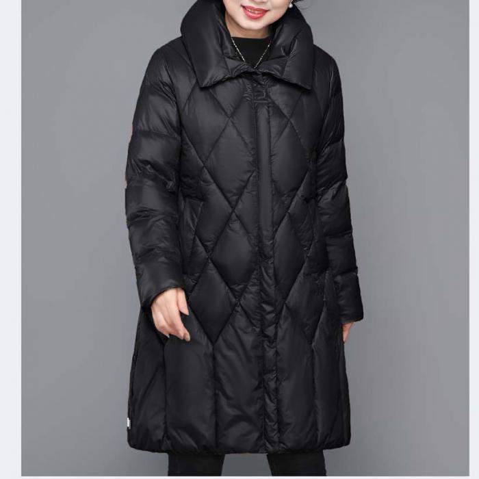 ダウンコート レディース 大きいサイズ L~7L お母さん 黒 軽量コート