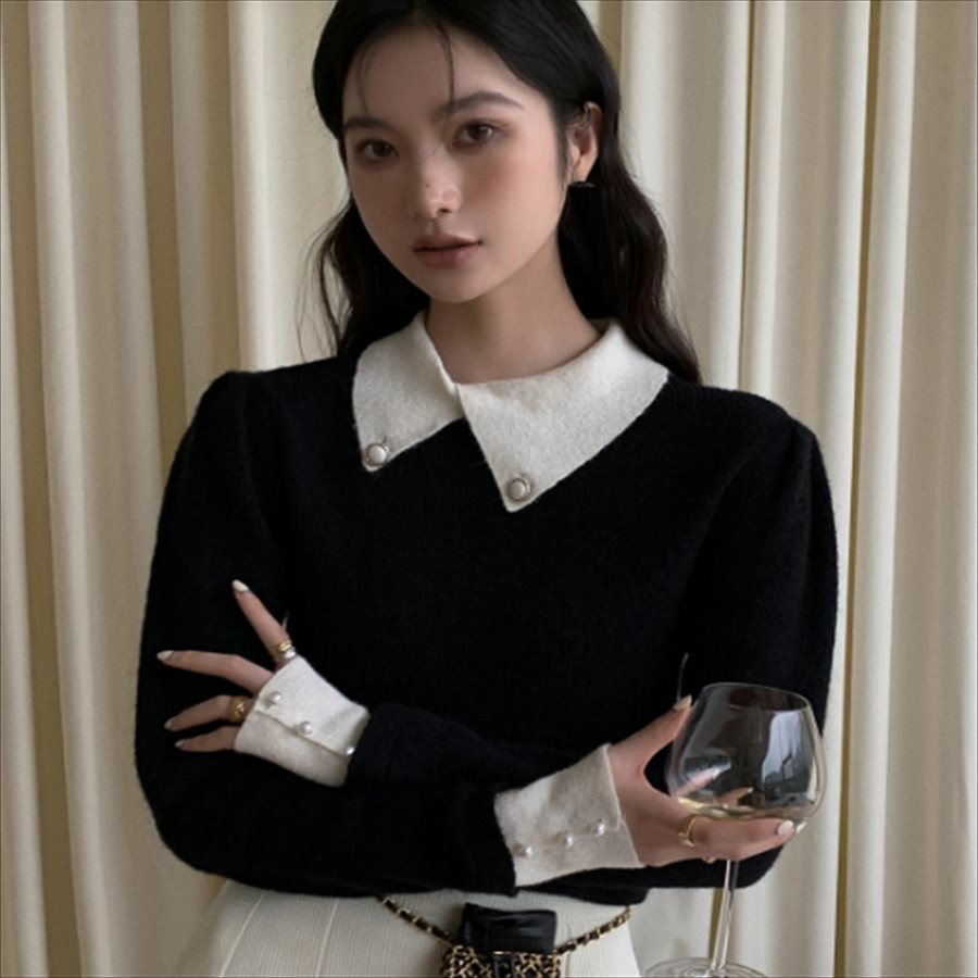 トップス 2色 セーター 袖あり 長袖 クルーネック プルオーバー バイカラー ビジュー装飾 ニット かわいい 大人可愛い 大人女子 こなれ感 シンプル カジュアル 大人 上品 おしゃれ トップス 2色 セーター 袖あり 長袖 クルーネック プルオーバー バイカラー ビジュー装飾 ニット かわいい 大人可愛い 大人女子 こなれ感 シンプル カジュアル 大人 上品 おしゃれ