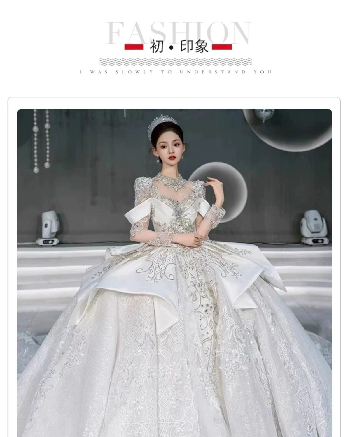 サテン ウェディングドレス 25 花嫁 感 重工業 豪華 長袖 大裾白主糸