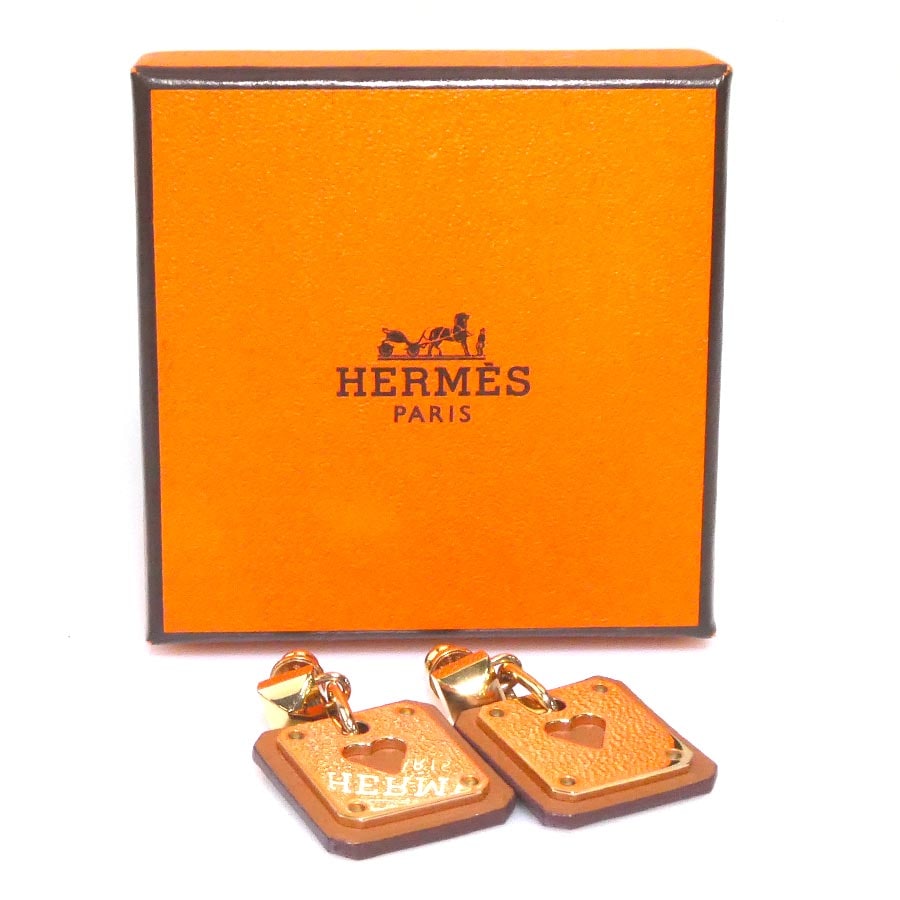 エルメス HERMES ピアス アス ドゥ クール メタル/スイフト ピンクゴールド/ブラウン レディース e60607g エルメス HERMES ピアス アス ドゥ クール メタル/スイフト ピンクゴールド/ブラウン レディース e60607g