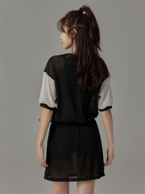 水着 タンキニ レディース 体型カバー 中学生 高校生 3点セット ワンピース ラッシュガード ママ水着 セパレート 10代 スポーティー 韓国 小胸 二の腕カバー 露出控えめ プール 女の子 20代