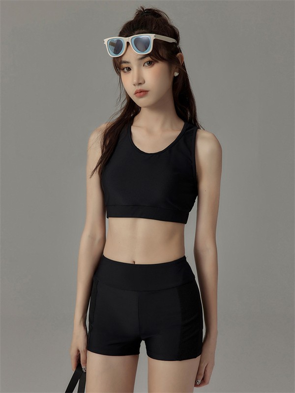 水着 タンキニ レディース 体型カバー 中学生 高校生 3点セット ワンピース ラッシュガード ママ水着 セパレート 10代 スポーティー 韓国 小胸 二の腕カバー 露出控えめ プール 女の子 20代