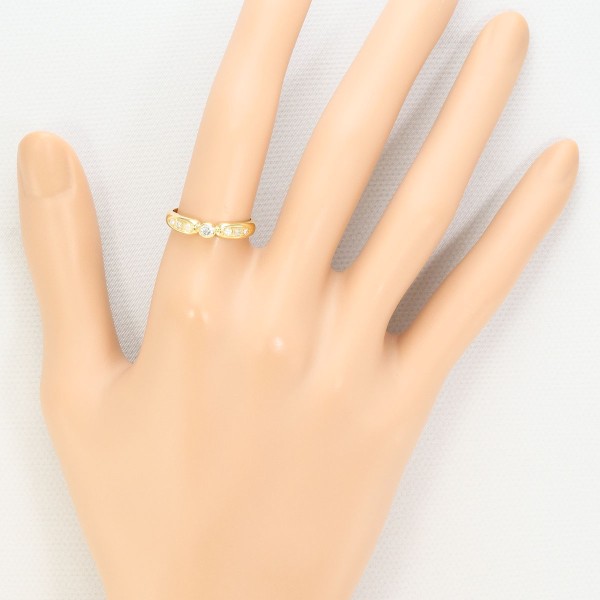 K18 18金 YG リング 11号 ダイヤ 0.18 中古 K18 18金 YG リング 11号 ダイヤ 0.18 中古