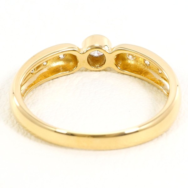 K18 18金 YG リング 11号 ダイヤ 0.18 中古 K18 18金 YG リング 11号 ダイヤ 0.18 中古