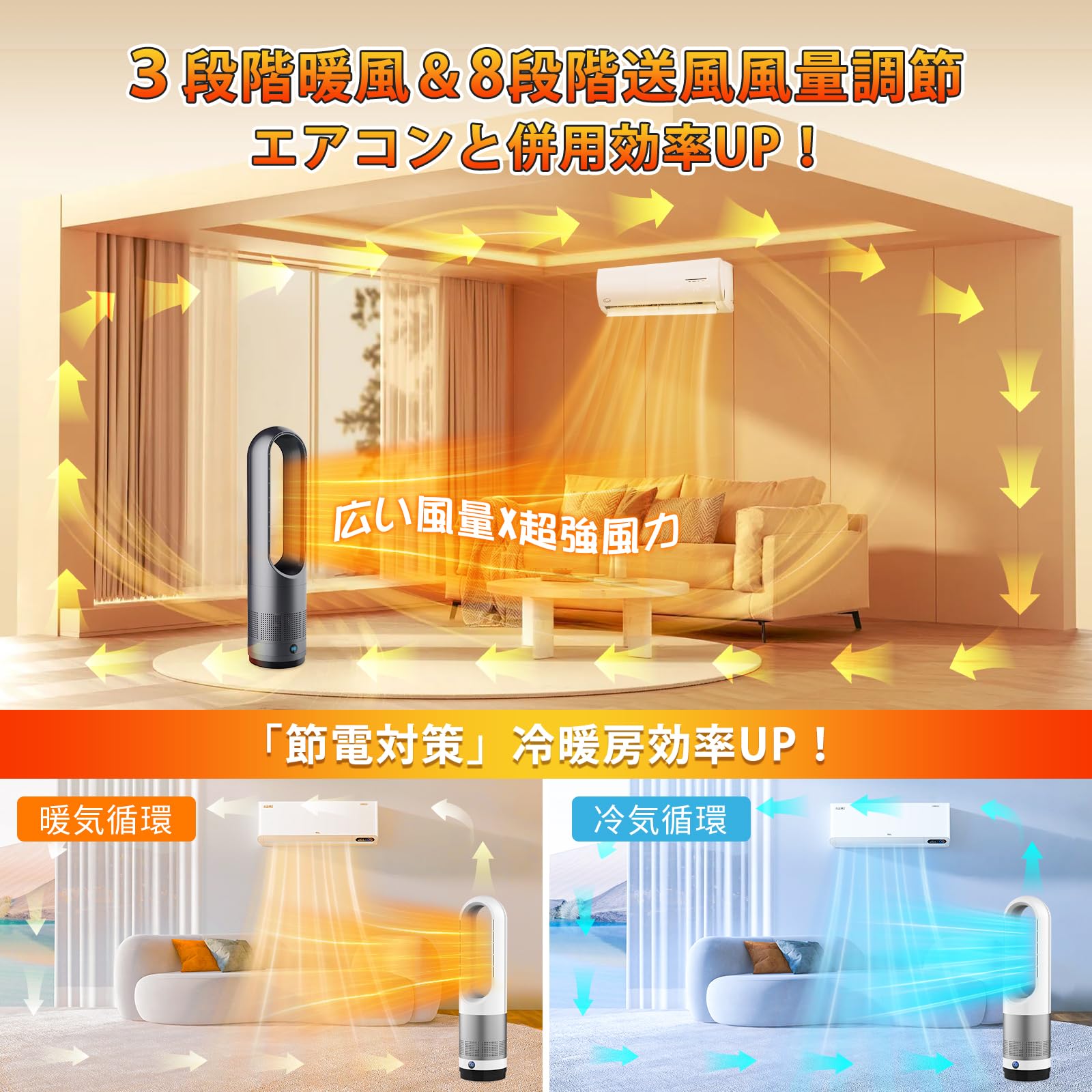 セラミックヒーター 【羽なし&冷暖房両方に対応】 電気ファンヒーター 暖房器具 省エネ 電気ストーブ 送風40W/温風1200W 暖房 2秒速暖 3段暖風/8段冷風 9Hタイマー機能 100自動首振り セラミックヒーター 【羽なし&冷暖房両方に対応】 電気ファンヒーター 暖房器具 省エネ 電気ストーブ 送風40W/温風1200W 暖房 2秒速暖 3段暖風/8段冷風 9Hタイマー機能 100自動首振り