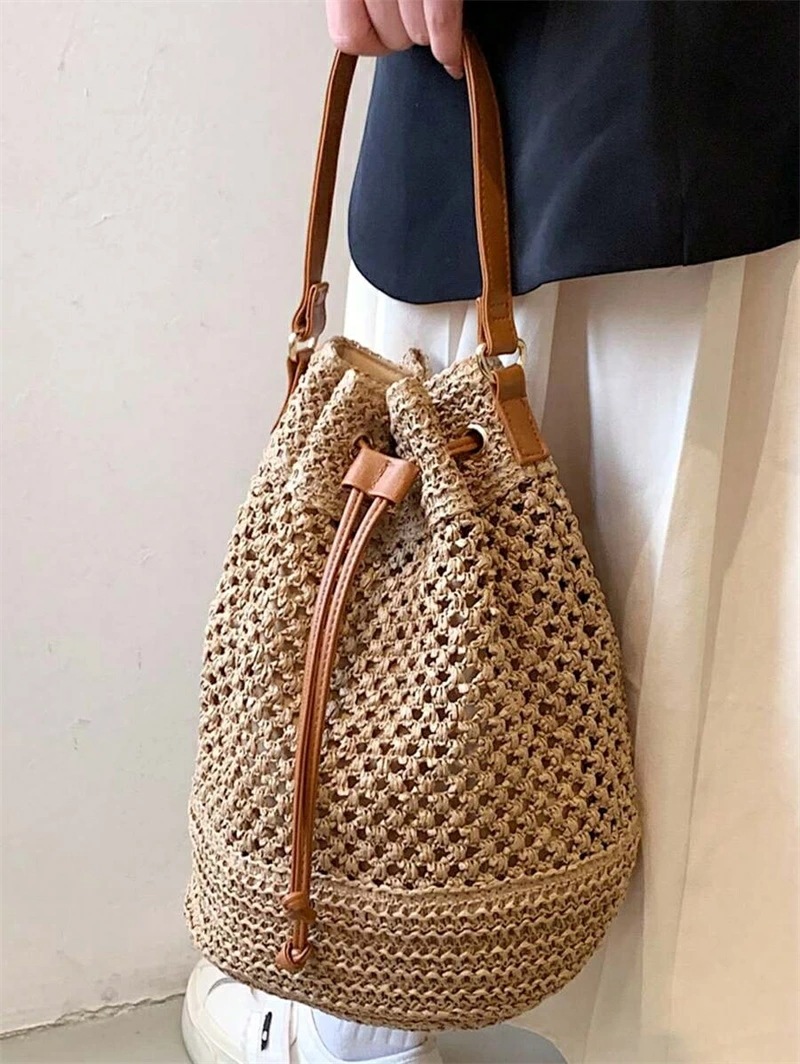 【夏新作】レディース ドローストリング ストローバッグ 巾着型 バケツ型 ショルダーバッグ 斜めがけ 軽量 カジュアル ナチュラル かわいい おしゃれ リゾート 海 夏コーデ 小さめ 旅行用 通勤 通 【夏新作】レディース ドローストリング ストローバッグ 巾着型 バケツ型 ショルダーバッグ 斜めがけ 軽量 カジュアル ナチュラル かわいい おしゃれ リゾート 海 夏コーデ 小さめ 旅行用 通勤 通