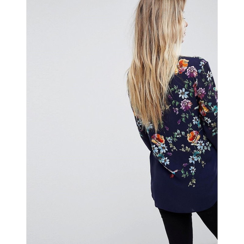 オアシス レディース トップス ブラウス・シャツ【Oasis Floral Print Shirt】Multi blue オアシス レディース トップス ブラウス・シャツ【Oasis Floral Print Shirt】Multi blue