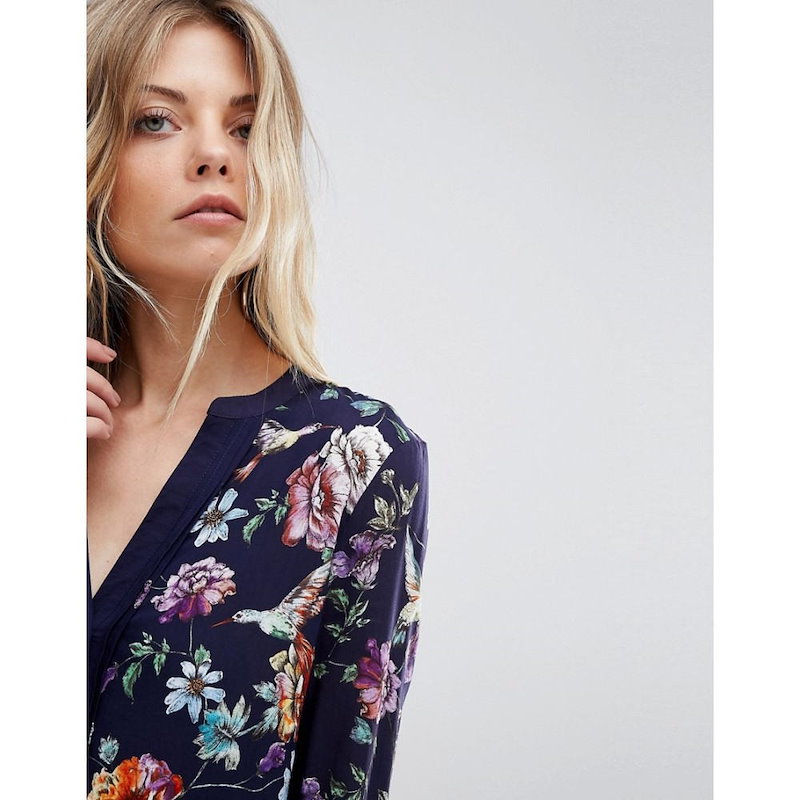 オアシス レディース トップス ブラウス・シャツ【Oasis Floral Print Shirt】Multi blue オアシス レディース トップス ブラウス・シャツ【Oasis Floral Print Shirt】Multi blue