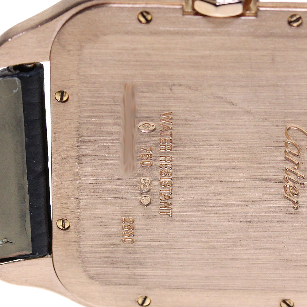 カルティエ CARTIER W2006951 サントスデュモン LM K18PG アフターダイヤベゼル 手巻き メンズ 良品 _816775【中古】