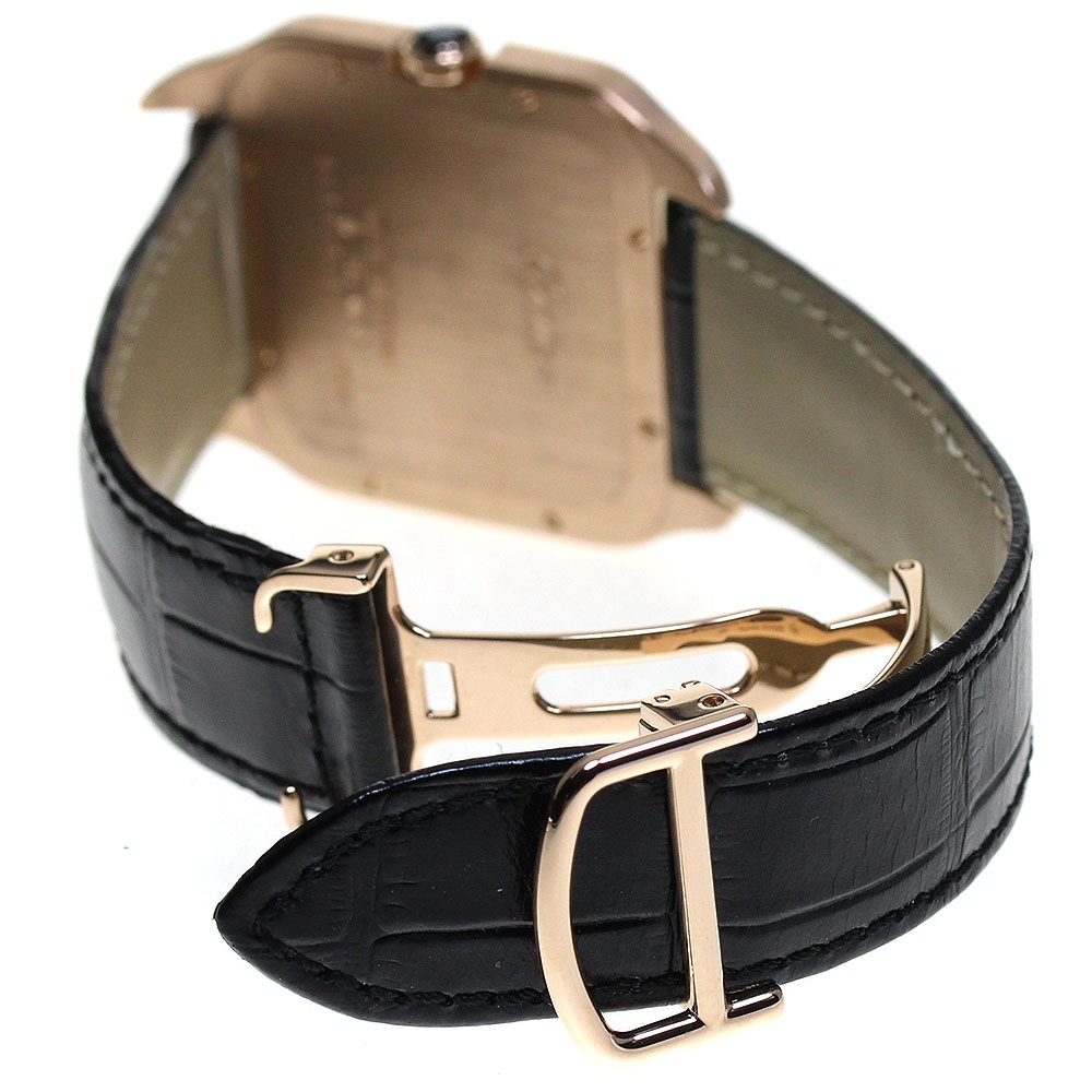 カルティエ CARTIER W2006951 サントスデュモン LM K18PG アフターダイヤベゼル 手巻き メンズ 良品 _816775【中古】