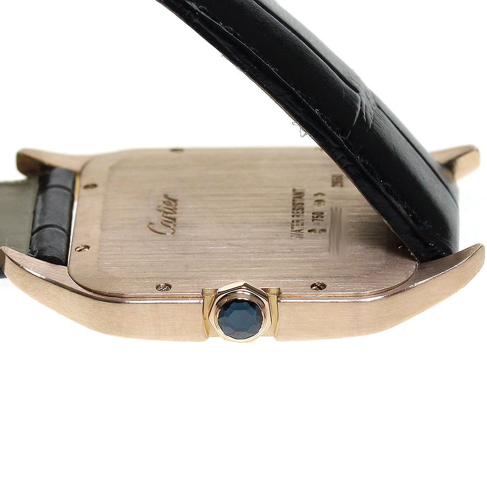 カルティエ CARTIER W2006951 サントスデュモン LM K18PG アフターダイヤベゼル 手巻き メンズ 良品 _816775【中古】