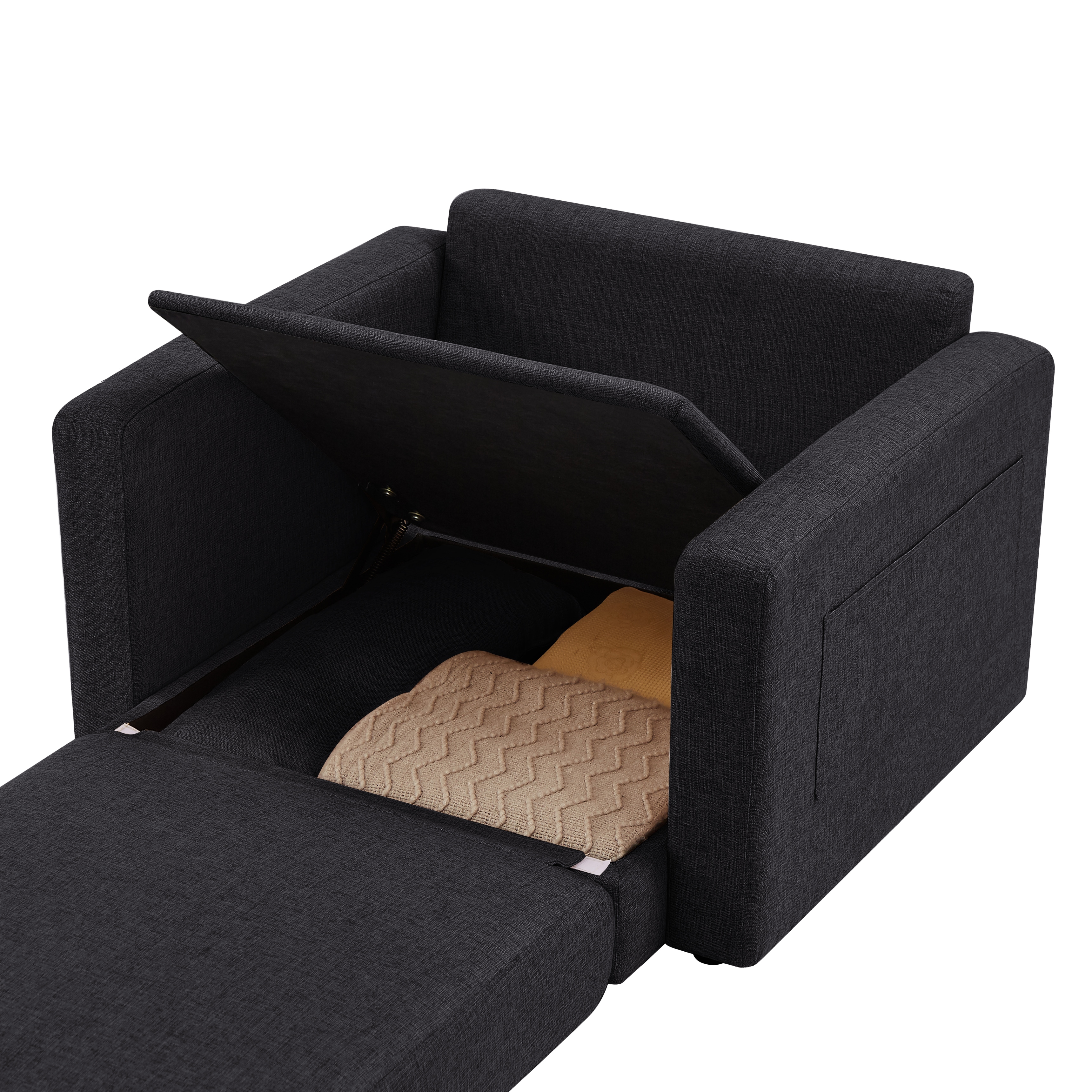 397ソファーベッド 折りたたみベッド ローソファー シングルソファーベッド 座面開閉式 ソファーけ コンパクトソファーベッド フロアソファ