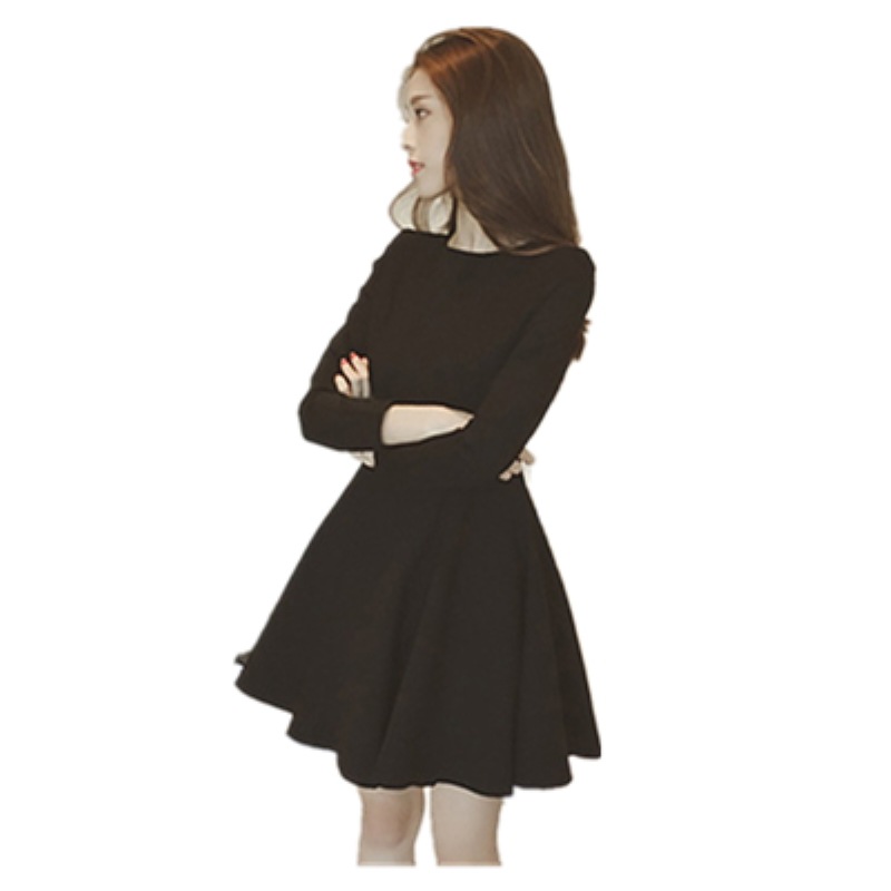 2025春韓国長袖ヘップバーン小さい黒いスカートは底ワンピース春秋金厚いa字蓬スカート女性潮を打ちます 2025春韓国長袖ヘップバーン小さい黒いスカートは底ワンピース春秋金厚いa字蓬スカート女性潮を打ちます