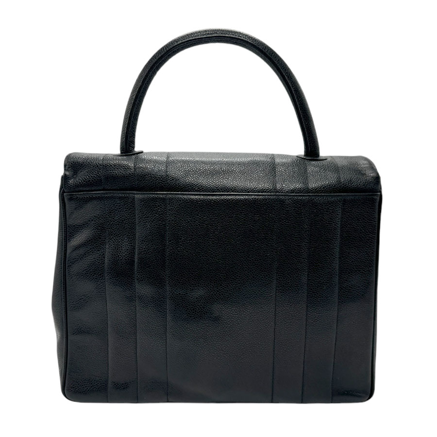 シャネル CHANEL ハンドバッグ マドモアゼル キャビアスキンレザー ブラック ゴールド レディース n0349